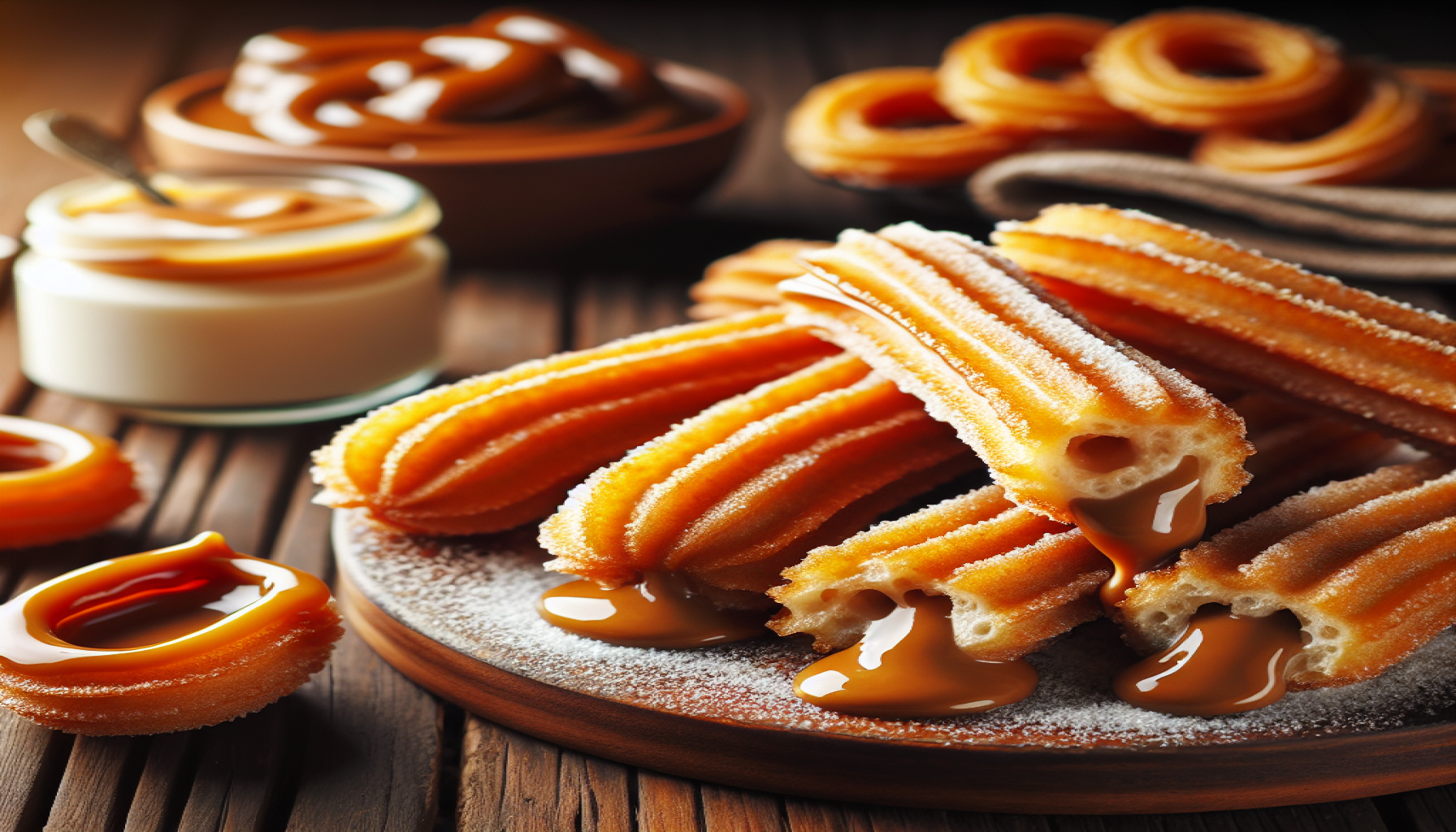 Churros recheados com doce de leite