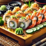 Sushis especiais com camarão e cream cheese