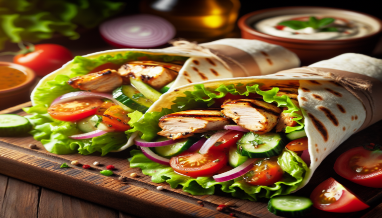 Wraps de frango grelhado com salada